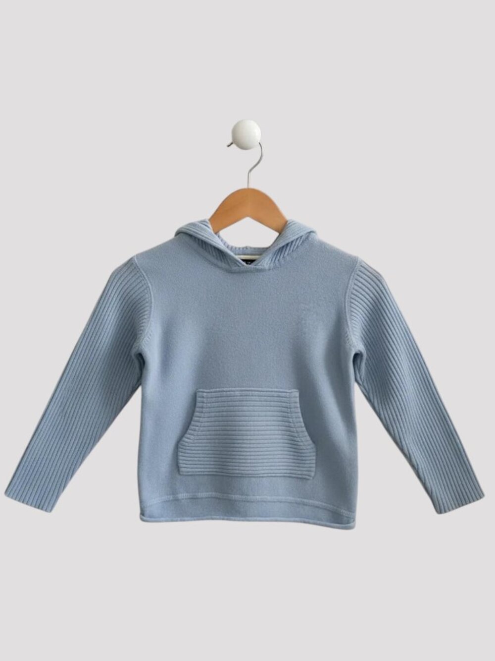 Tommy Hilfiger Light Blue Rib-Knit Hoodie Sweater size 4T